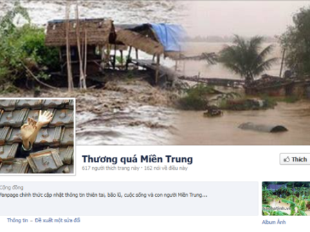 Lập Fanpage chia sẻ với đồng bào miền Trung Lập Fanpage chia sẻ với đồng bào miền Trung