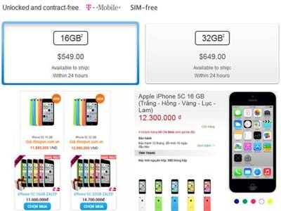 iPhone 5C giảm giá ồ ạt iPhone 5C giảm giá ồ ạt