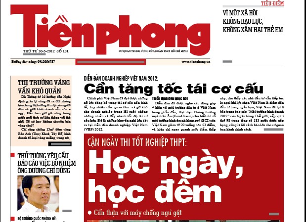 Thông tin hấp dẫn trên Tiền Phong ngày 30-5 Thông tin hấp dẫn trên Tiền Phong ngày 30-5