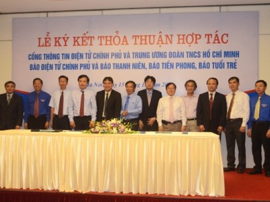 Cổng TTĐT Chính phủ hợp tác với Trung ương Đoàn Cổng TTĐT Chính phủ hợp tác với Trung ương Đoàn