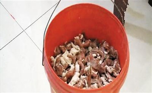 Xô thịt lợn phát sáng ở Trung Quốc Xô thịt lợn của ông Jian. Ảnh: People.cn