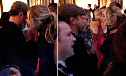Leonardo DiCaprio tình tứ với bóng hồng mới Leonardo DiCaprio và người đẹp Laura Whitmore thân thiết trong bữa tiệc.