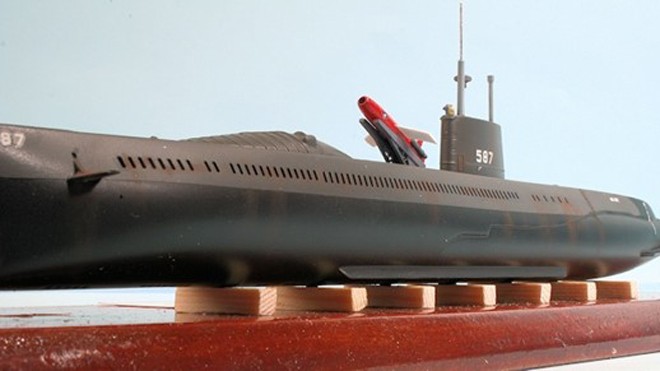 Tàu ngầm bí ẩn của Mỹ trong Chiến tranh Lạnh Mô hình tàu USS Halibut SSGN-587 của Mỹ. Ảnh: Flankers-site