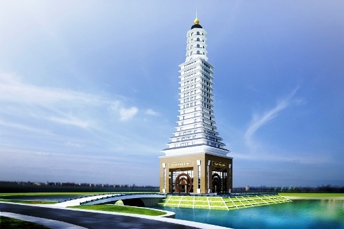 Thái Bình xây tháp biểu tượng 300 tỷ đồng Phối cảnh tháp Thái Bình 25 tầng, cao 126m.