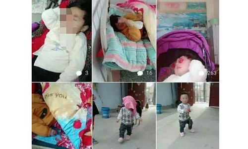 Bố mẹ nói dối 'con chết' để chiếm tiền quyên góp chữa ung thư Hình ảnh của bé được bố mẹ sử dụng gây quỹ từ thiện. Ảnh: SCMP.