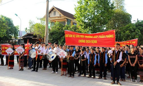 5 năm phong trào 'Vệ sinh yêu nước, nâng cao sức khỏe nhân dân' Lễ phát động phong trào “Vệ sinh yêu nước, nâng cao sức khỏe nhân dân” tại huyện Nam Đông (Thừa Thiên Huế) (Ảnh: Thừa Thiên Huế Online)