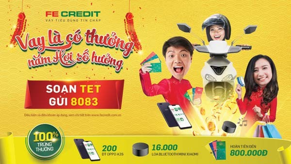 FE CREDIT khuyến mãi 'khủng' với 100% cơ hội trúng thưởng dịp Tết FE CREDIT khuyến mãi 'khủng' với 100% cơ hội trúng thưởng dịp Tết