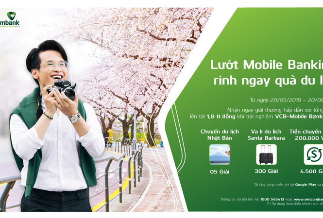 Vietcombank triển khai chương trình “Lướt Mobile B@nking – Rinh ngay quà du lịch Vietcombank triển khai chương trình “Lướt Mobile B@nking – Rinh ngay quà du lịch