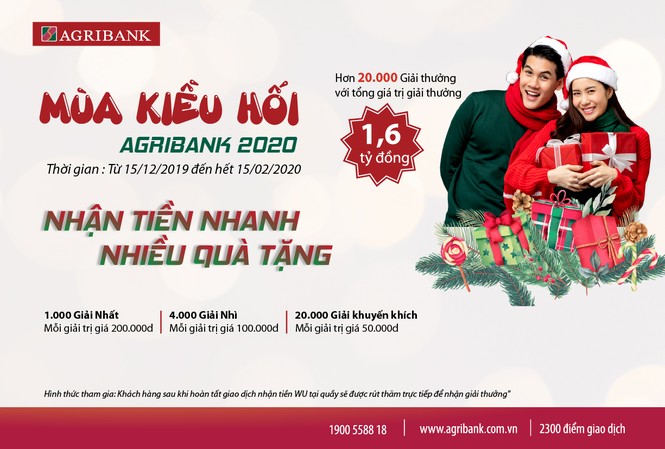 Mùa kiều hối Agribank, nhận tiền nhanh nhiều quà tặng Mùa kiều hối Agribank, nhận tiền nhanh nhiều quà tặng