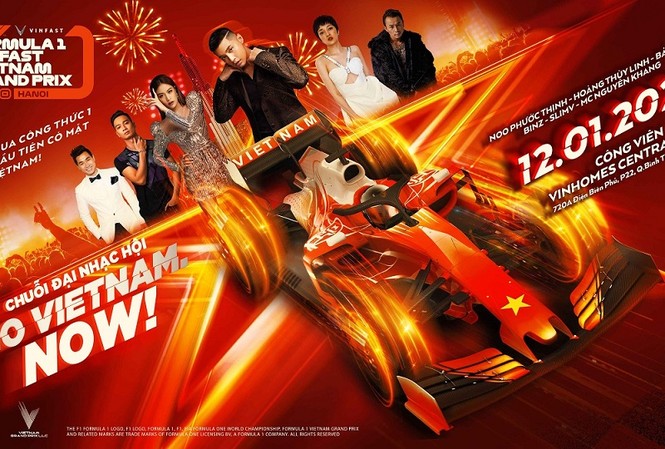 Chuỗi đại nhạc hội “Formula 1 VinFast Vietnam Grand Prix – Go Vietnam Now!” quy tụ hàng loạt các ngôi sao nổi tiếng trong giới giải trí, hứa hẹn mang đến không khí lễ hội đúng chất của một sự kiện F1 thu nhỏ