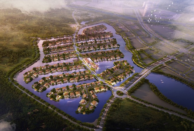Dự án nào đáng 'xuống tiền' tại khu vực Đông Nam Hà Nội? Ecopark Grand – The Island là quần thể biệt thự được xây trên các nhánh đảo vươn ra giữa mặt nước