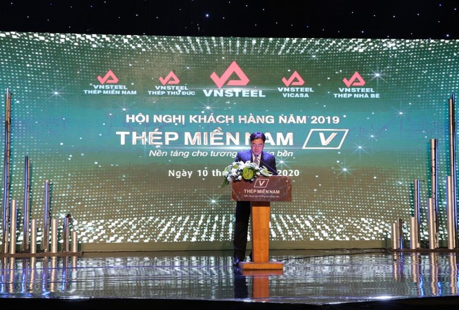 Thép miền Nam /V/ tổng kết hội nghị khách hàng năm 2019 Ông Nguyễn Nguyên Ngọc – TGĐ Cty Thép Miền Nam – VNSteel – đại diện khối Thép /V/ phát biểu khai mạc