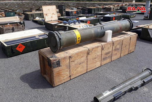 Syria phát hiện tên lửa chống tăng TOW của Mỹ trong các trại khủng bố Syria phát hiện tên lửa chống tăng TOW của Mỹ trong các trại khủng bố