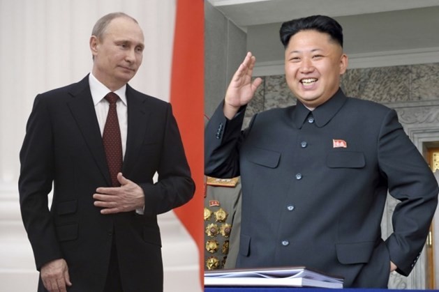 Kim Jong Un sẵn sàng hợp tác với Nga vì hòa bình trên bán đảo Triều Tiên Tổng thống Nga Vladimir Putin và Chủ tịch Triều Tiên Kim Jong Un