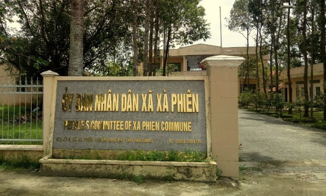 Bí thư xã nhậu say, chửi thề khi bị công an dừng xe Trụ sở xã Xà Phiên, huyện Long Mỹ, tỉnh Hậu Giang.