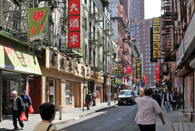 Trung Quốc hạn chế quan chức nghỉ hưu sang các nước 'ngũ nhãn' Một khu phố người Hoa ở New York, Mỹ Ảnh: Business Insider