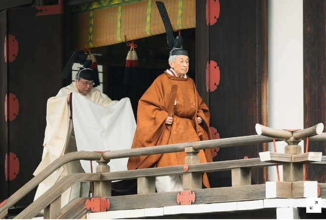 Nhật hoàng Akihito bắt đầu nghi lễ thoái vị Nhật hoàng Akihiot bắt đầu nghi lễ thoái vị ngày 30/4/2019.