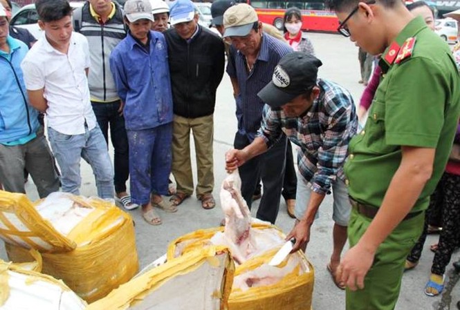 Thu giữ gần nửa tấn thịt heo sữa bốc mùi từ xe khách Kiểm tra, tạm giữ gần nửa tấn thịt heo sữa không rõ nguồn gốc, bốc mùi hôi khi vận chuyển qua địa bàn TT-Huế