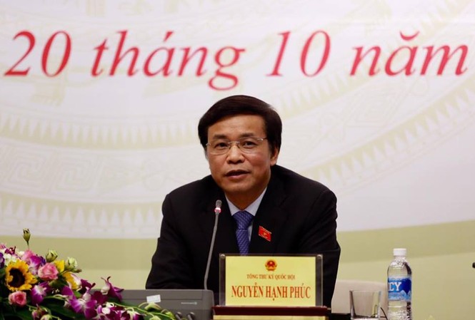 'Xem xét tư cách ĐBQH của Phó Bí thư Đồng Nai theo quy trình' Tổng thư ký QH Nguyễn Hạnh Phúc. Ảnh Như Ý