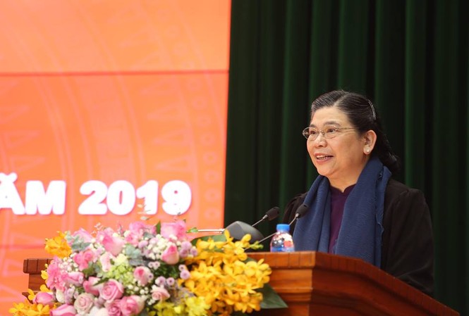 Không để kiểm toán viên lợi dụng công việc vụ lợi Phó chủ tịch Quốc hội Tòng Thị Phóng phát biểu tại hội nghị tổng kết công tác năm của KTNN. Ảnh Như Ý