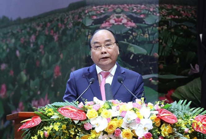 Thủ tướng: Mặt trận phải là nơi tin cậy để người dân tố giác tham nhũng Thủ tướng Nguyễn Xuân Phúc phát biểu tại Đại hội (ảnh Như Ý)