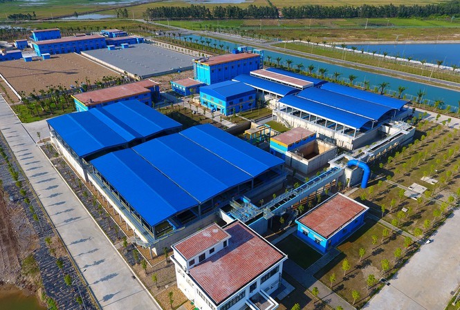 Bộ Công an điều tra dấu hiệu sai phạm tại nhà máy nước sông Đuống Nhà máy nước sạch sông Đuống chưa đủ điều kiện đã khánh thành. Ảnh. M.T