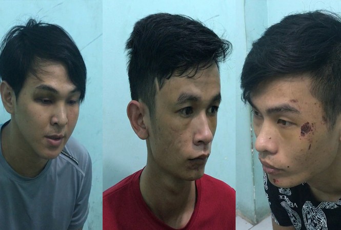 Bị truy đuổi, nhóm cướp liều lĩnh tông xe, xịt hơi cay vào cảnh sát Trí, Chuân và Định tại công an.