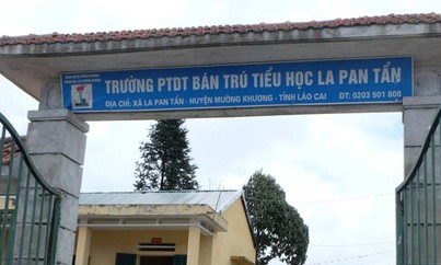 Bảo vệ nhà trường bị điều tra lạm dụng hơn 20 bé tiểu học Trường tiểu học bán trú La Pan Tẩn. Ảnh: Tri Thức trẻ