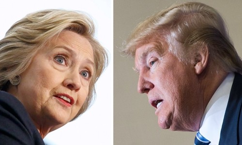 Trump bám đuổi sít sao Clinton trong khảo sát mới Donald Trump và Hillary Clinton. Ảnh: LA Times