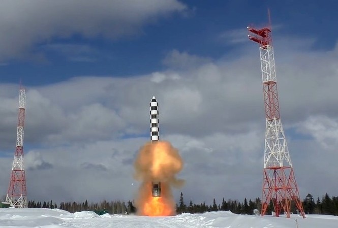 Tổng thống Putin: Quân đội Nga sẽ triển khai ICBM mới vào năm 2020 Tên lửa Sarmat. Ảnh: Bộ Quốc phòng Nga