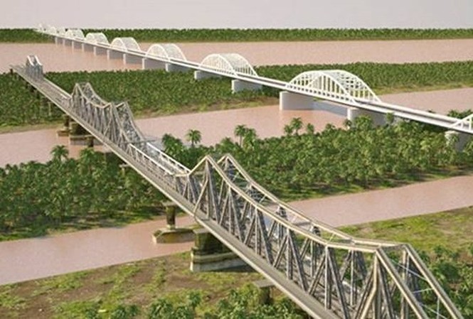 Tuyến đường sắt 2 tỷ USD Yên Viên - Ngọc Hồi vẫn giậm chân tại chỗ Phối cảnh vị trí cầu đường sắt đô thị tuyến số 1 vượt sông Hồng