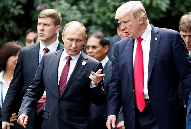 Điện Kremlin nói về 'nước Mỹ trên hết' của ông Trump Tổng thống Nga Putin và Tổng thống Mỹ Trump. Ảnh: Reuters