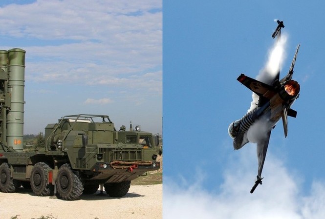 Lùm xùm S-400: Mỹ sẽ không trừng phạt nếu Ấn Độ... mua tiêm kích F-16 Hệ thống S-400 của Nga (trái) và máy bay F-16 của Mỹ (phải). Ảnh: AFP/Reuters