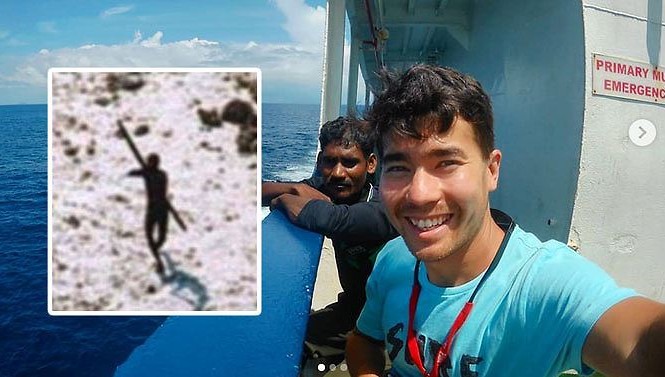 Cảnh sát Ấn Độ đối đầu bộ lạc bí ẩn giết nhà truyền giáo Mỹ John Allen Chau (ảnh lớn) và bộ lạc người Sentinel (ảnh nhỏ).