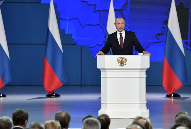 Thông điệp liên bang: Ông Putin khẳng định Nga dẫn đầu về vũ khí hạt nhân Ông Putin trình bày thông điệp liên bang ngày 15/1. Ảnh: Sputnik