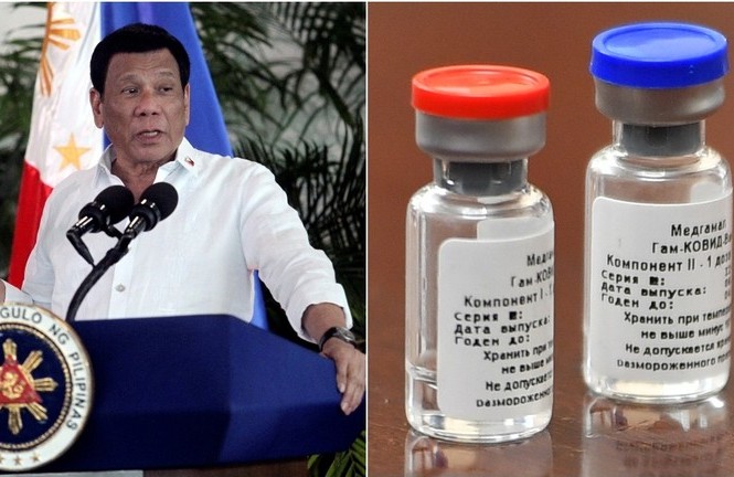 Hé lộ thời điểm Tổng thống Philippines Duterte tiêm vắc-xin COVID-19 của Nga Tổng thống Philippines Rodrigo Duterte. Ảnh: Reuters, Sputnik