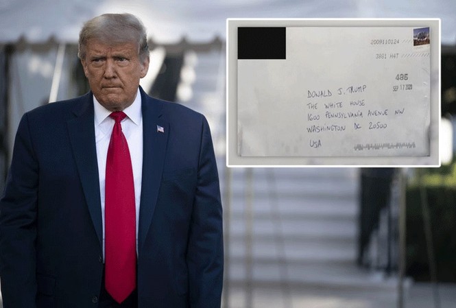 Thư chứa chất độc chết người ricin gửi đến ông Trump từ Canada Ảnh lớn: Tổng thống Donald Trump. Nguồn: Getty