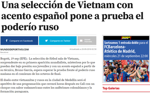 Bản tin Thể thao: Futsal Việt Nam là 'hiện tượng World Cup' Báo Tây Ban Nha đánh giá cao màn trình diễn của ĐT futsal Việt Nam.