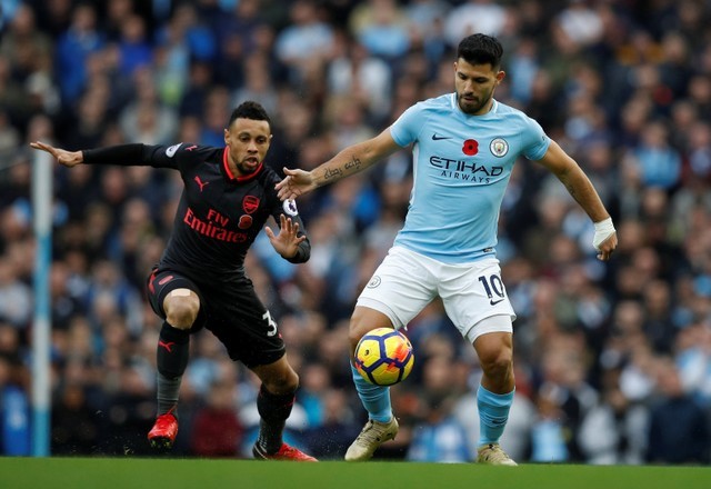 Man City đánh bại Arsenal, xây chắc ngôi đầu bảng Aguero ghi 1 bàn trong chiến thắng 3-1 của Man City trước Arsenal.