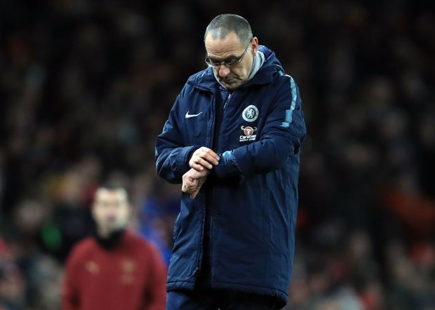 Cầu thủ Chelsea tạo phản, muốn 'lật ghế' của HLV Sarri? HLV Maurizio Sarri của Chelsea.