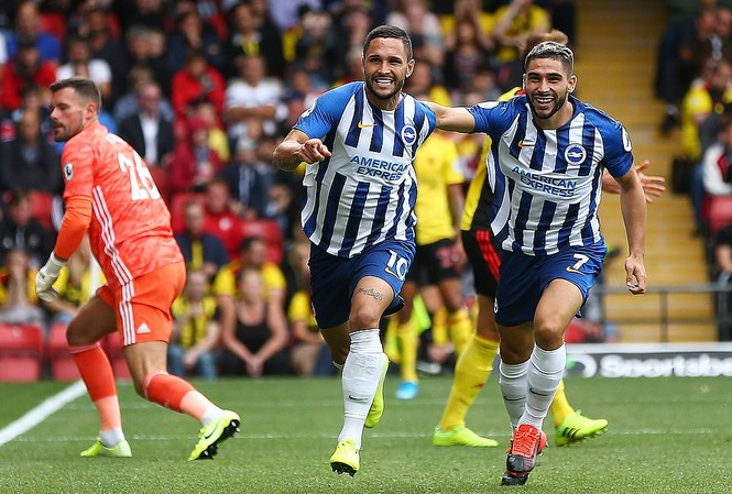 Kết quả vòng 1 Ngoại hạng Anh: Bất ngờ Brighton! Brighton & Hove Albion bất ngờ thắng đậm trên sân của Watford.