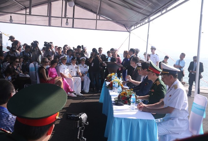 Thúc đẩy quan hệ đối tác toàn diện Việt - Mỹ Quang cảnh buổi họp báo. Ảnh Nguyễn Thành
