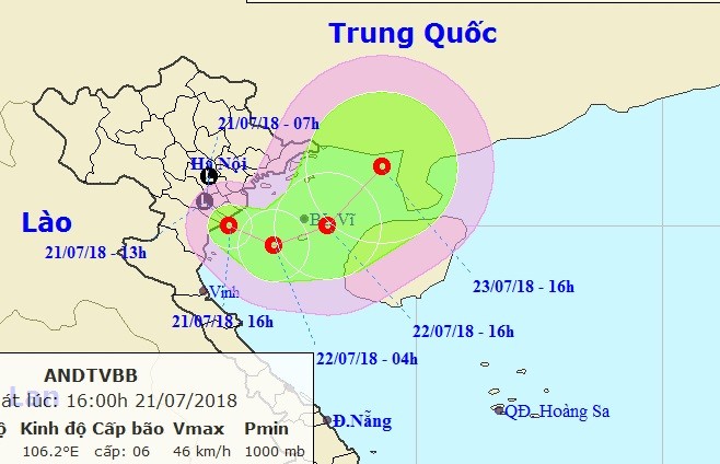 Áp thấp nhiệt đới chạy từ bờ ra vịnh Bắc bộ Áp thấp nhiệt đới đang xu hương mạnh lên khi đi vào khu vực vịnh Bắc bộ
