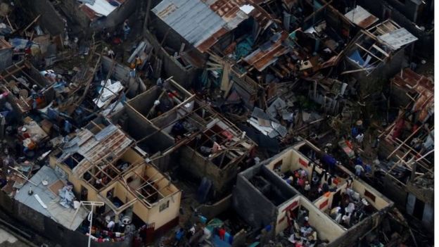 Bão kinh hoàng tàn phá Haiti, 261 người thiệt mạng Cảnh tượng đổ nát sau bão ở Haiti nhìn từ trên cao.