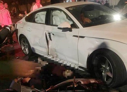 Điều tra vụ Audi Q5 gây tai nạn chết người lúc rạng sáng ở Hà Nội Hiện trường vụ tai nạn.