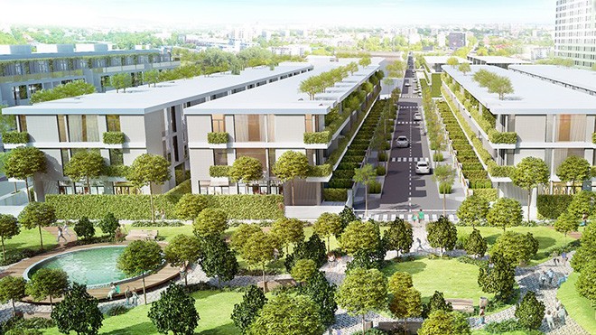 Căn hộ Citibella 2 thiết kế theo phong cách hiện đại sáng tạo Các bức tường ngăn cách giữa các căn hộ Citibella 2 thiết kế bằng tường dây leo