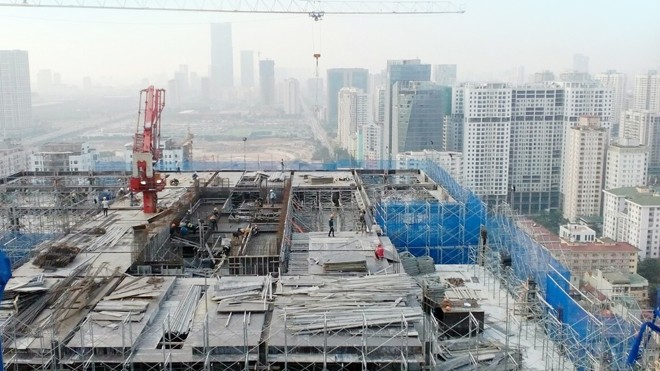 Dự án Imperia Garden chính thức cất nóc Tòa tháp B dự án Imperia Garden đang hoàn thiện khâu cuối cùng để cất nóc