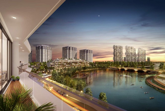 Ecopark chuyển hướng làm nhà triệu đô Các căn nhà phố Marina Arc 9 tầng đều sở hữu tầm nhìn thẳng ra vịnh hồ Aqua bay