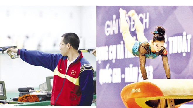 Thể thao Việt Nam dốc toàn lực cho Asiad 17 Hoàng Xuân Vinh, Hà Thanh là những VĐV mang trọng trách giành HCV Asiad 2014 cho TTVN. Ảnh: VSI