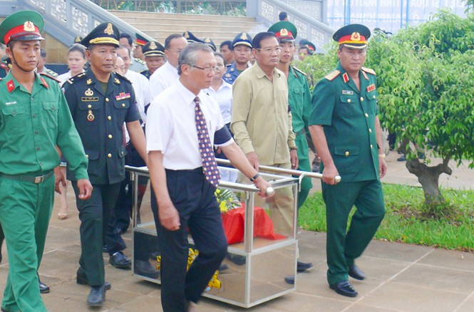 An táng hài cốt liệt sĩ hy sinh tại Lào, Campuchia An táng hài cốt liệt sĩ tại Đức Cơ